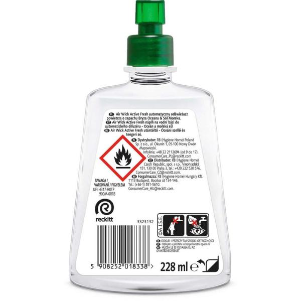 Air Wick Active Fresh automatyczny odświeżacz powietrza 228ml Bryza Oceanu i sól morska zapas