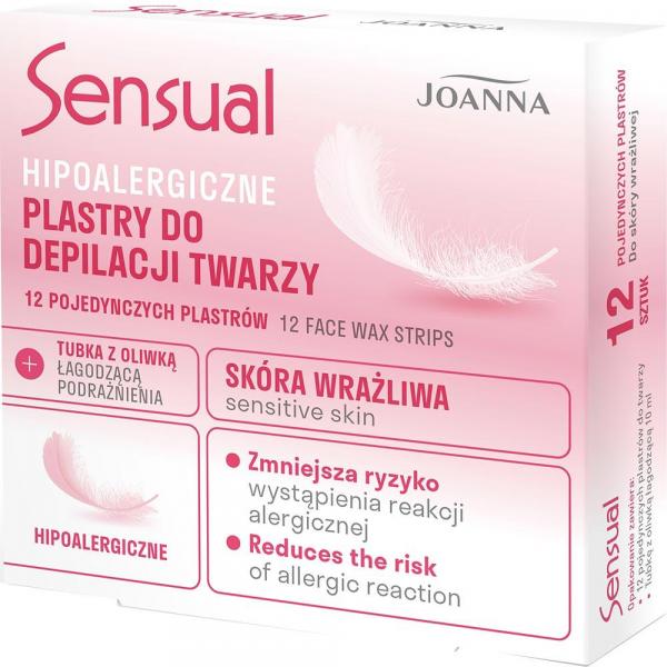 Joanna Sensual plastry do depilacji twarzy 12 szt. Hypoalergiczne
