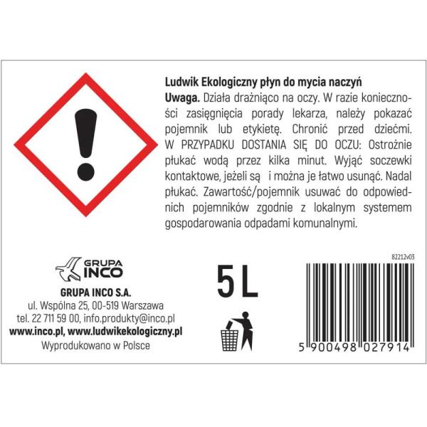 Ludwik płyn do naczyń 5L Ekologiczny