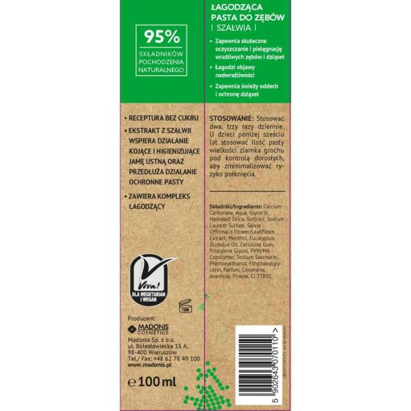 Dentino pasta do zębów 100ml łagodząca Szałwia