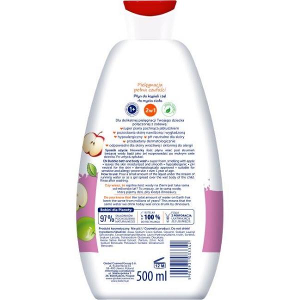 Bobini Fun płyn i żel do kąpieli 2w1 Jabłkowa Wyspa 500ml
