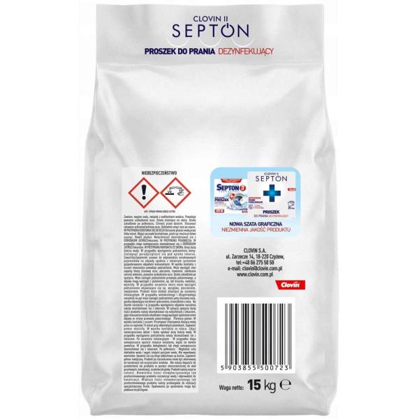 Clovin II Septon proszek piorąco-dezynfekujący 15kg