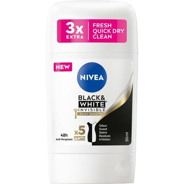 Nivea sztyft Black & White Silky Smooth 50ml
