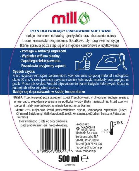 Mill płyn ułatwiający prasowanie Soft Wave 500ml

