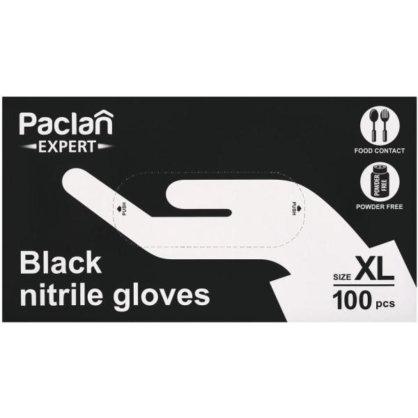 Paclan Expert rękawice nitrylowe XL czarne 100szt.