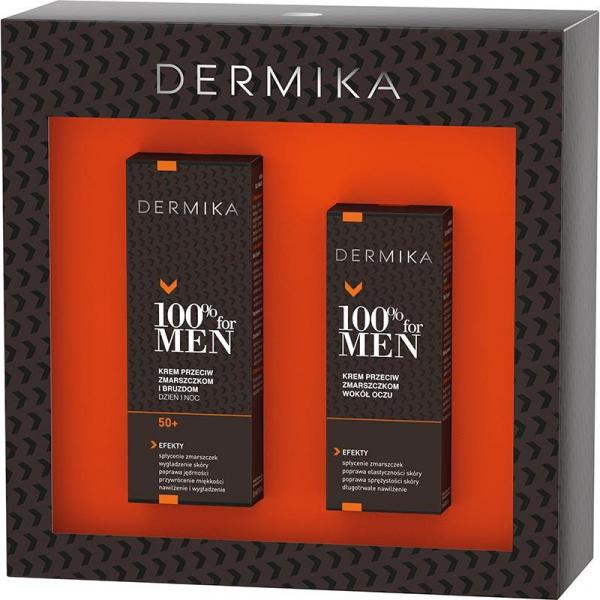 Dermika Zestaw 100% For Men 50+ krem przeciw zmarszczkom i bruzdom + krem pod oczy
