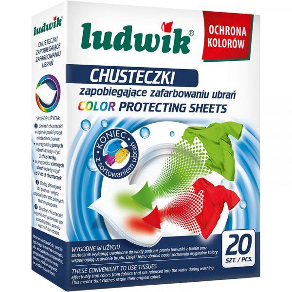 Ludwik chusteczki przeciw farbowaniu tkanin 20 sztuk