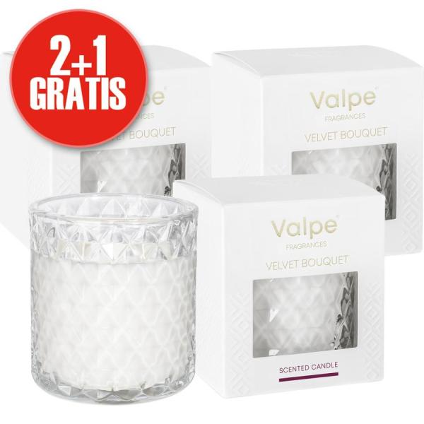 Bispol PAKIET 2+1 świeca zapachowa w szkle VC-001-458 Velvet Bouquet