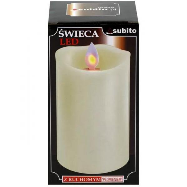 Subito świeca LED ecru 15cm ruchomy płomień 3szt.