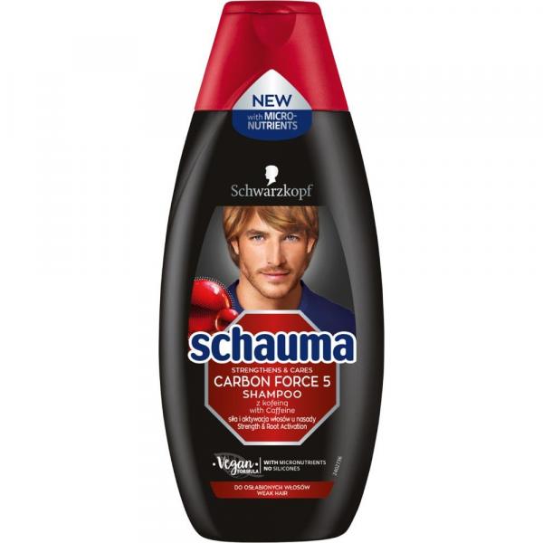 Schauma szampon 400ml MEN Carbon Force 5

