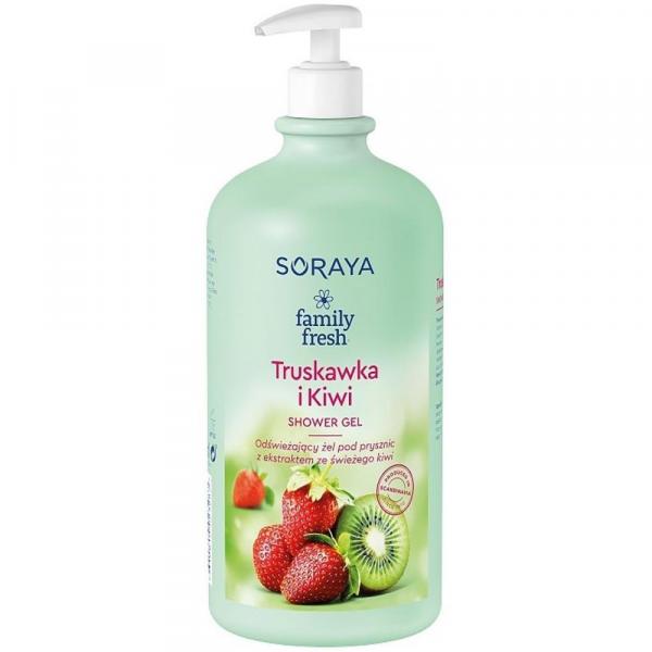 Soraya Family Fresh żel pod prysznic 1L Truskawka i Kiwi pompka