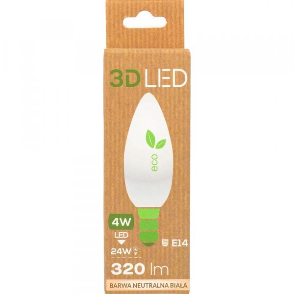 3D LED żarówka E-14 4W neutralna biała
