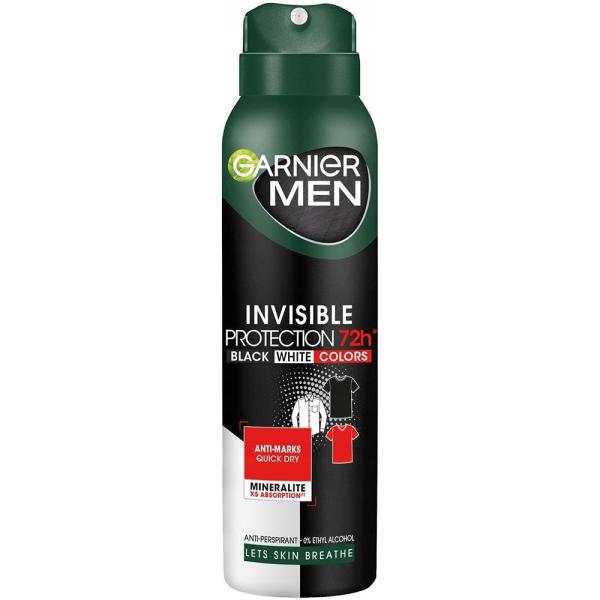 Garnier Men Invisible Protection dezodorant spray 150ml Black White Colors 