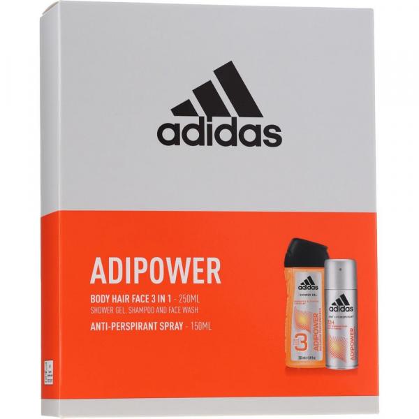 Adidas zestaw Adipower męski dezodorant 150ml + żel pod prysznic 250ml