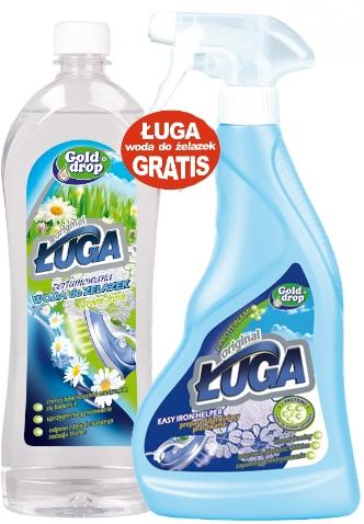 Ługa krochmal w sprayu 500ml + woda do żelazek 700ml