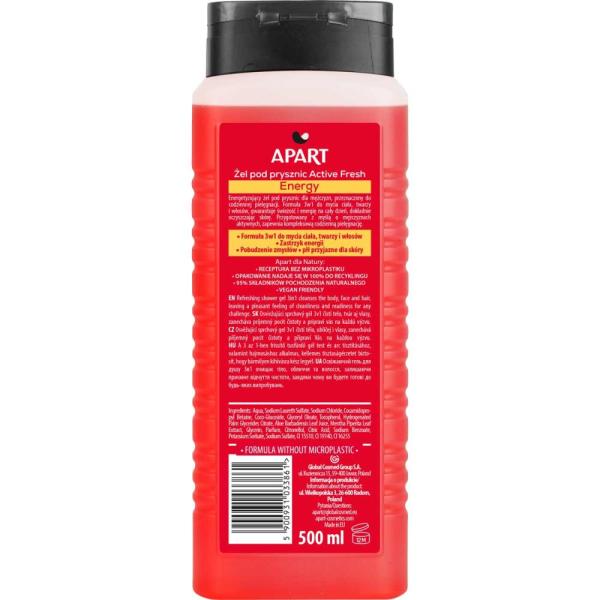 Apart 3w1 Men Active Fresh Energy żel pod prysznic 500ml