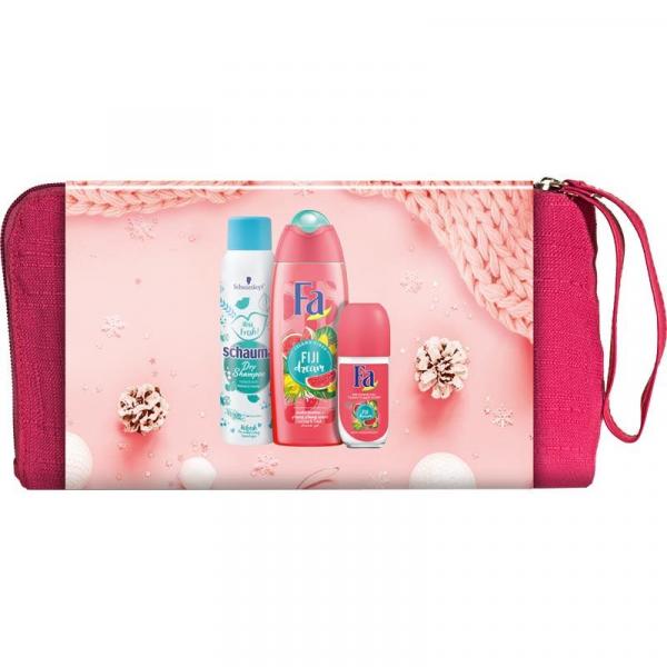 Fa zestaw Fiji dream kosmetyczka żel pod prysznic + roll-on + suchy szampon