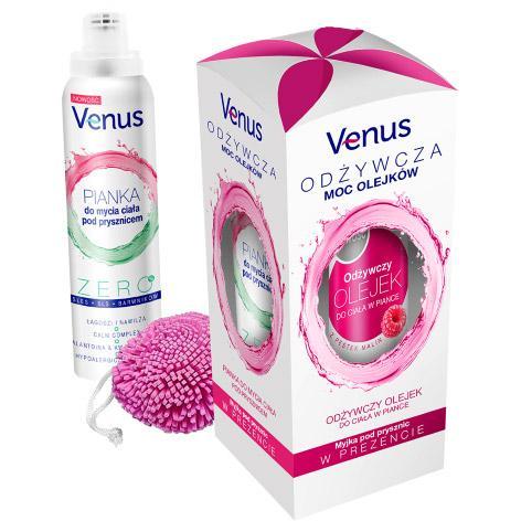 Venus zestaw Bogactwo natury olejek do ciała w piance 150ml + pianka do mycia ciała 200ml