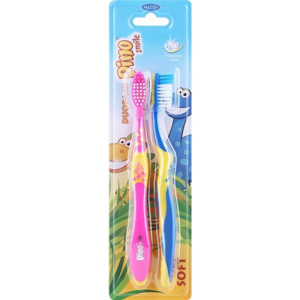 Mattes Rebi-Dental Dino Smile szczotka do zębów dla dzieci M50 Soft 2szt. 