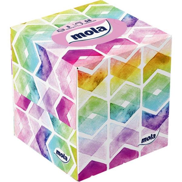 Mola Cubic chusteczki kosmetyczne 3-warstwowe 58 sztuk