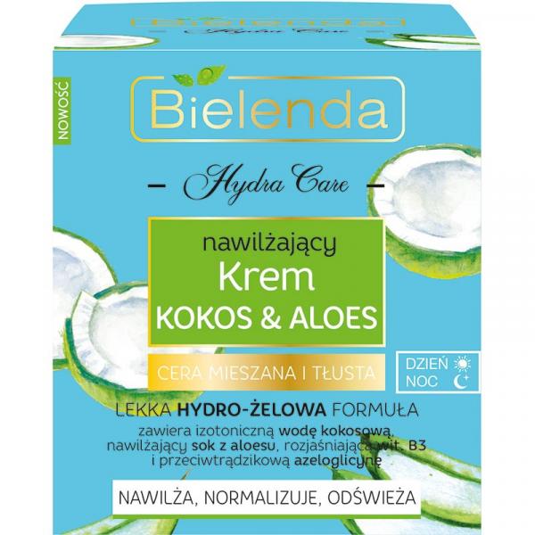 Bielenda Hydra Care krem do twarzy Kokos & Aloes cera mieszana i tłusta 50ml