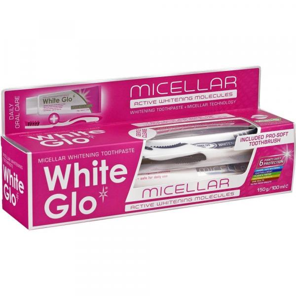White Glo pasta do zębów 150g Micellar + szczoteczka
