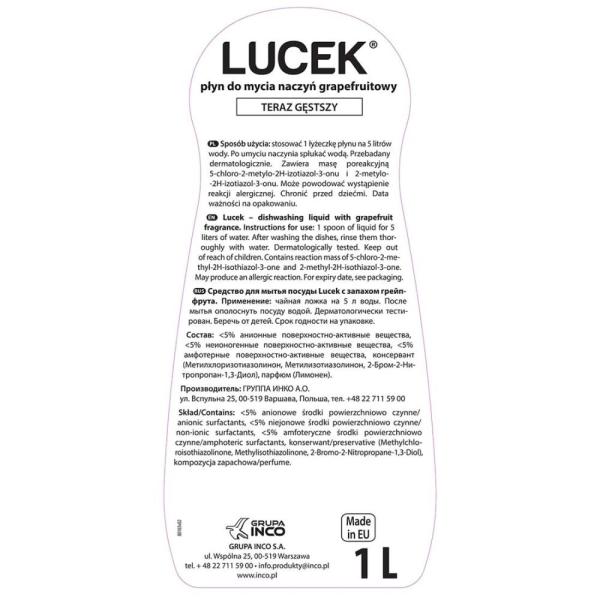 Lucek płyn do mycia naczyń 1L grapefruitowy