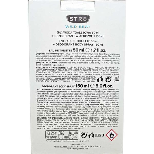 STR8 zestaw Wild Beat Ross woda toaletowa 50ml + dezodorant 150ml 