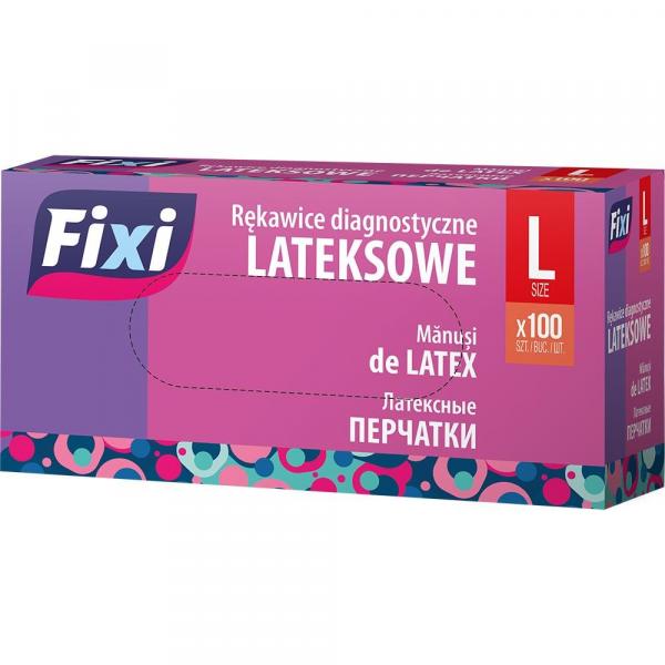 Fixi rękawice lateksowe „L” 100 sztuk