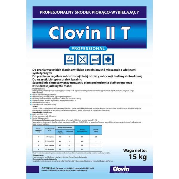 Clovin II T środek piorąco-wybielający 15kg worek