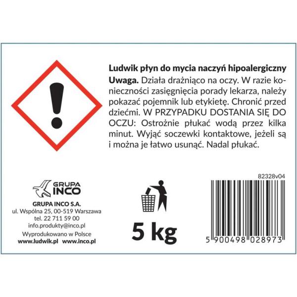 Ludwik płyn do naczyń 5kg Hipoalergiczny