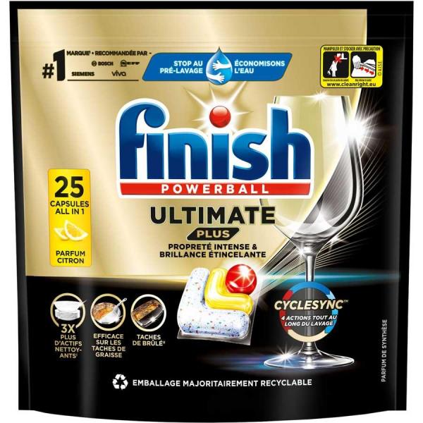 Finish Ultimate Plus kapsułki do zmywarek 25szt. Lemon 