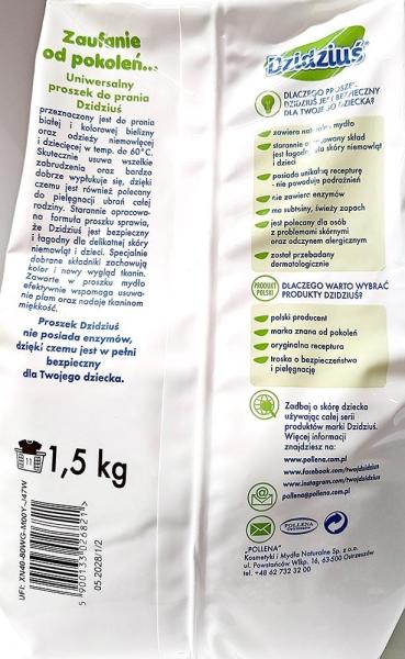 Dzidziuś proszek do prania uniwersalny 1,5kg
