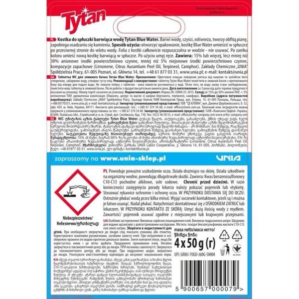 Tytan Blue Water kostka do spłuczki 4x50g