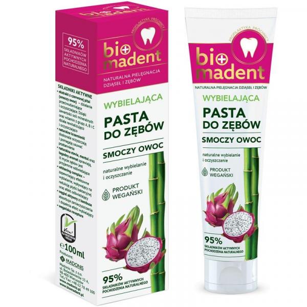 Bio Madent pasta wybielająca 100ml Węgiel z Bambusa i Smoczy Owoc