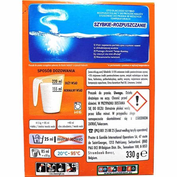 Vizir proszek do prania 330g do białego Alpine Fresh (6 prań)