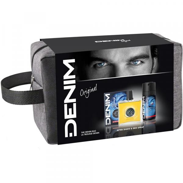 Denim zestaw Original woda po goleniu 100ml + dezodorant 150ml + kosmetyczka
