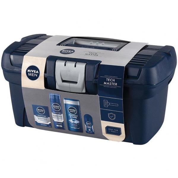Nivea MEN zestaw Tech Master żel pod prysznic + pianka do golenia + balsam po goleniu + roll-on