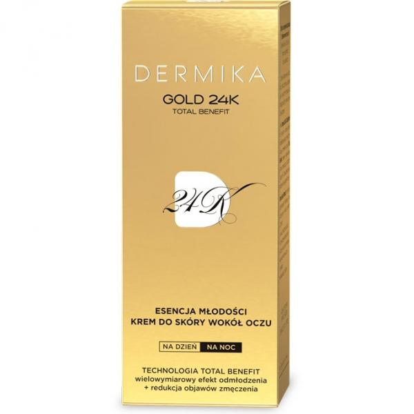 Dermika Gold 24k Total Benefit luksusowy krem pod oczy Esencja Młodości 15ml