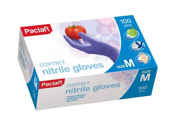 Paclan rękawice nitrylowe niebieskie M 100 sztuk
