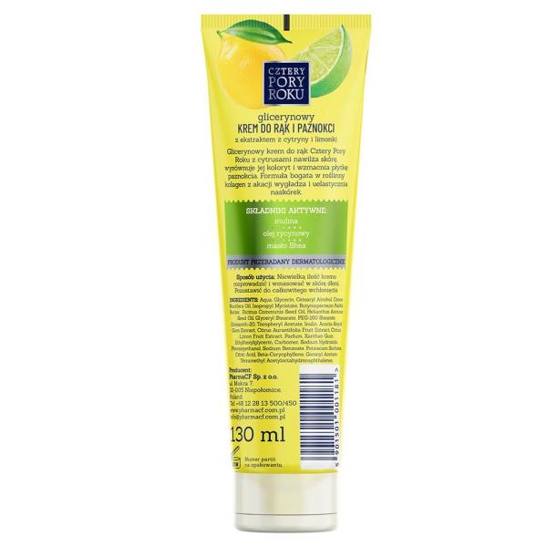 Cztery Pory Roku krem cytrynowy do rąk 130ml