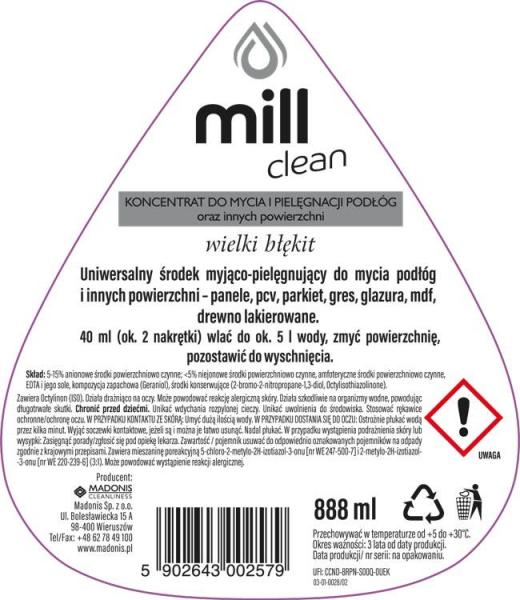 Mill Clean balsam do mycia i pielęgnacji domu 888ml Wielki Błękit 