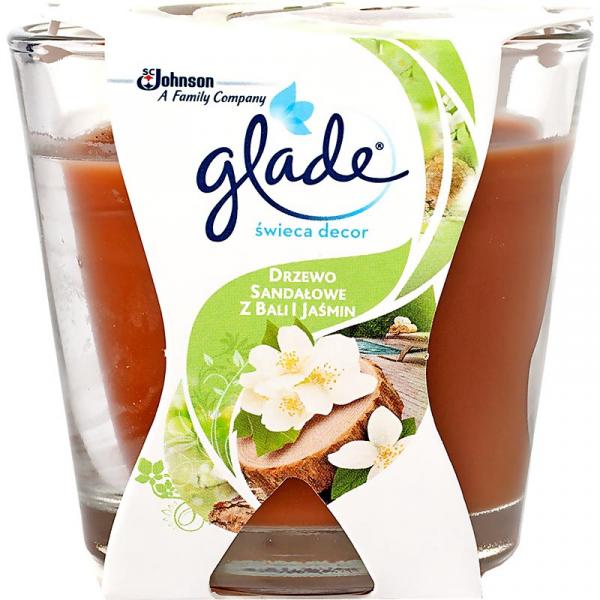 Glade by Brise świeca zapachowa Drzewo Sandałowe z Bali i Jaśmin 70g